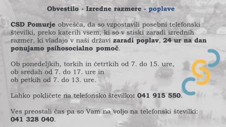 OBVESTILO CSD POPLAVE 2023